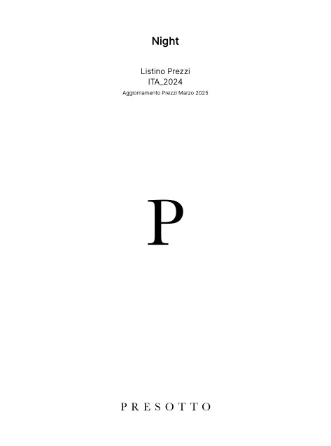 Presotto - Listino prezzi NIGHT