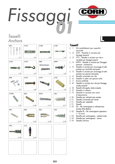 Corh - Catalogo Tasselli