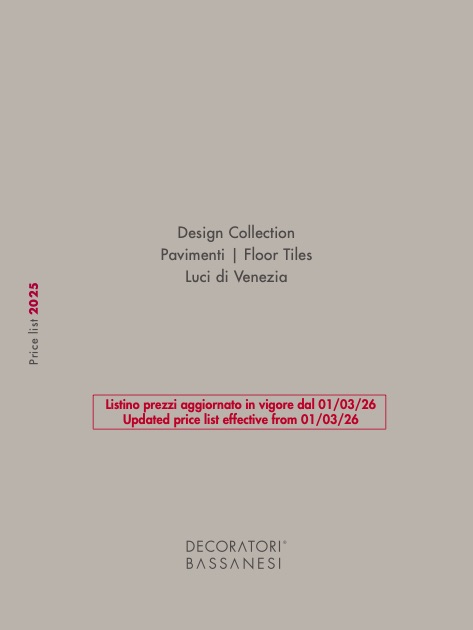 Decoratori Bassanesi - 价目表 2025 (Rev 03/2026)