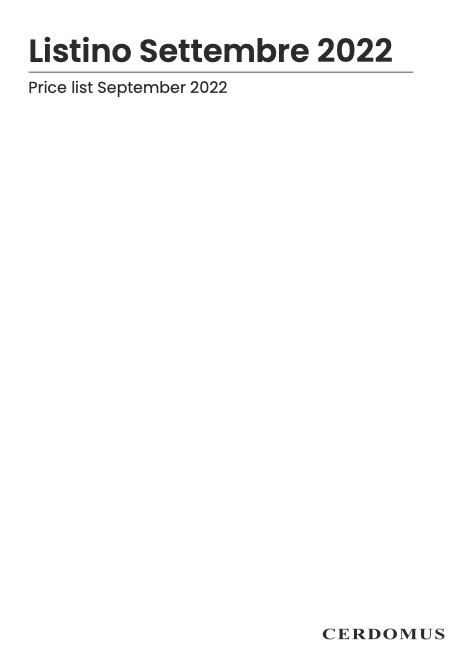 Cerdomus - Lista de precios Settembre 2022