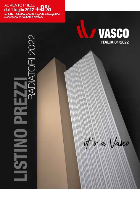Vasco - 价目表 Radiatori 2022 (Agg.to Luglio 2022)
