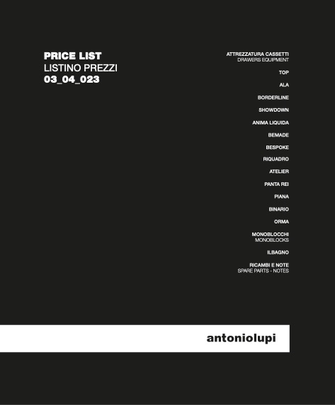 Antonio Lupi - Price list 03_04_023. Vol.1