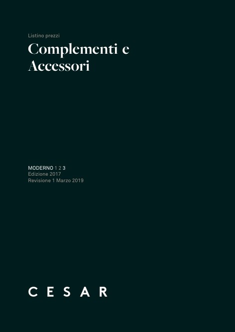 Cesar - Listino prezzi Complementi e Accessori Rev. 1 marzo 2019