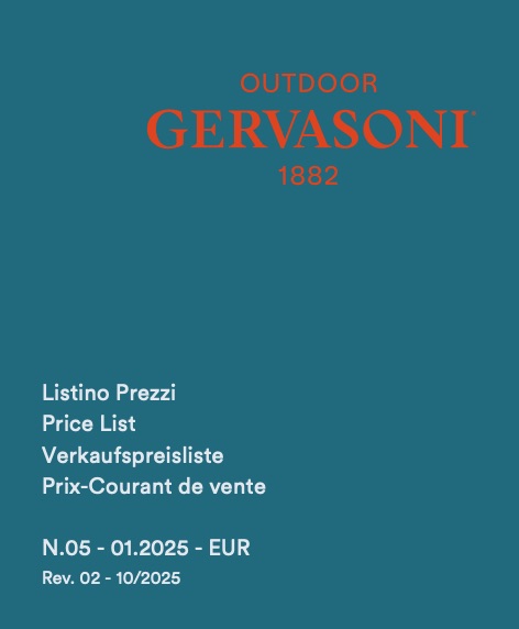 Gervasoni - Listino prezzi Outdoor - 01 2025 n°5 (Rev02)