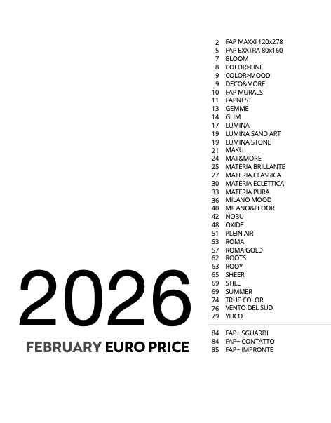 Fap - Liste de prix Febbraio 2026