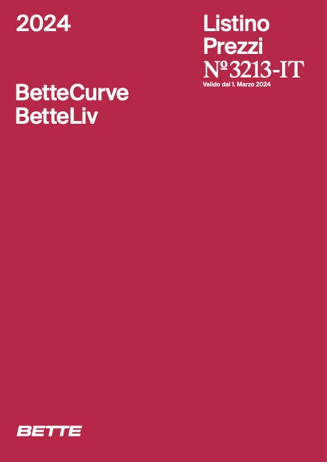 Bette - Liste de prix Curve - Liv - N° 3213 | Marzo 2024