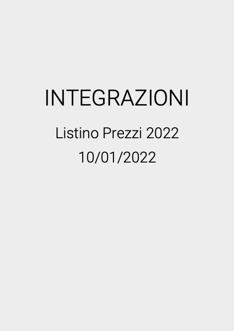 Parkair - Прайс-лист Integrazioni 2022
