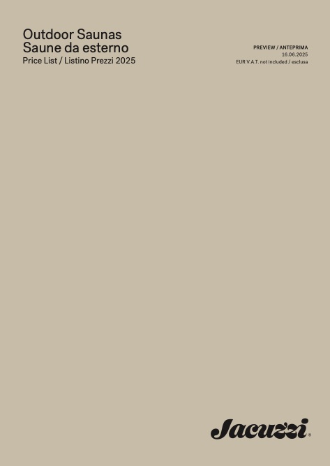 Jacuzzi - Listino prezzi Saune da esterno