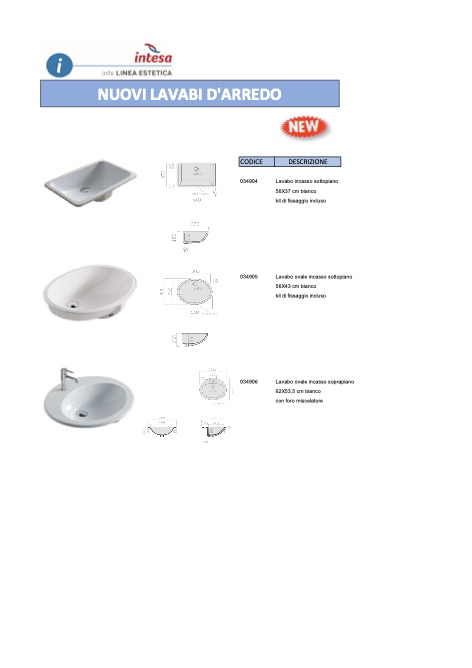 Intesa - Catalogo Lavabi d'arredo News