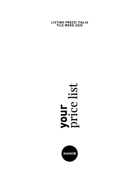 Ragno - Listino prezzi TW 2025