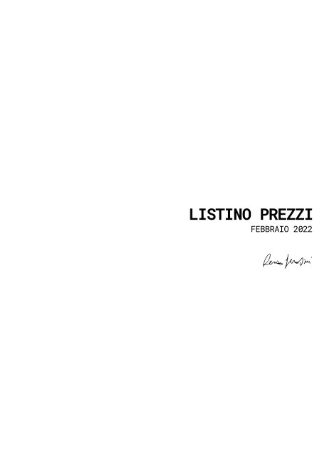 Renzo Serafini - Price list Febbraio 2022