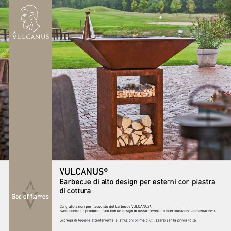 Vulcanus - Catalogo Berbecue di alto design per esterni con piastra di cottura
