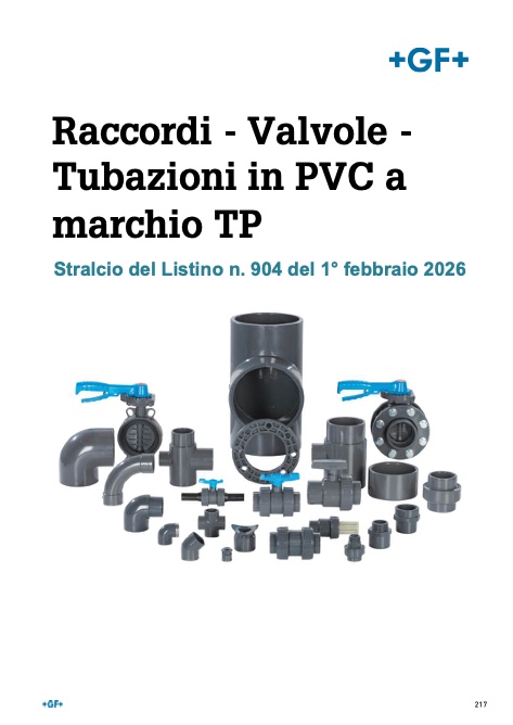 Georg Fischer - Listino prezzi Raccordi - Valvole - Tubazioni in PVC a marchio TP