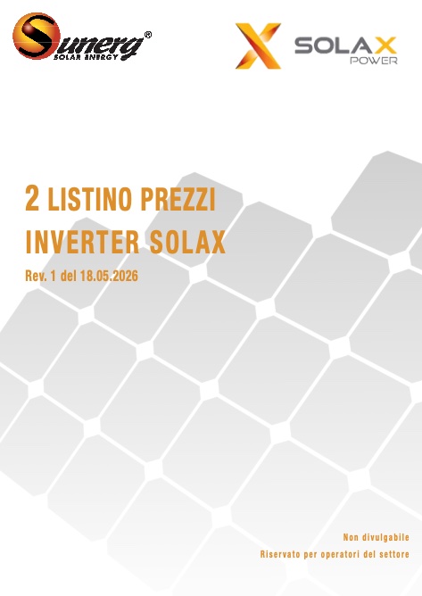 Sunerg - Listino prezzi INVERTER Solax 2026 - Rev.1