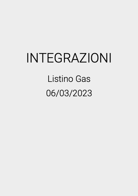 Tecnosystemi - Price list Integrazioni 2023 | Gas