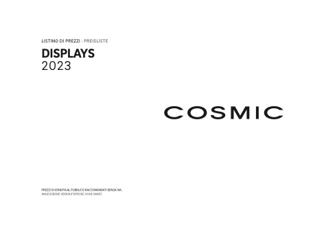 Cosmic - Listino prezzi DISPLAYS 2023