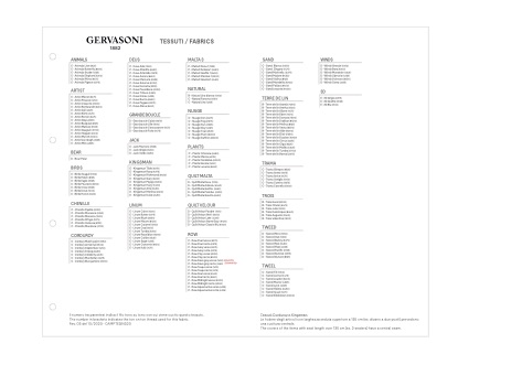 Gervasoni - Catalogue SCHEDA TESSUTI