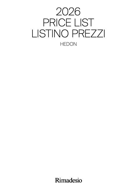 Rimadesio - Liste de prix Hedon