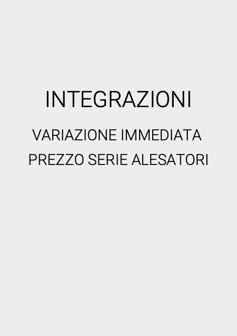 Bernasconi - Listino prezzi INTEGRAZIONI