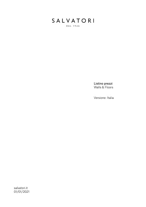 Salvatori - Preisliste 01/01/2021