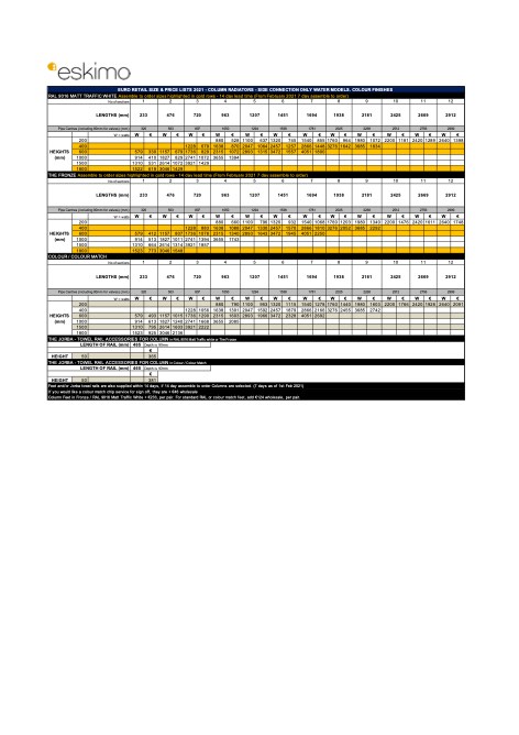Eskimo - Listino prezzi 2021