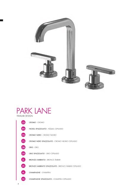 Fima Carlo Frattini - Listino prezzi PARK LANE