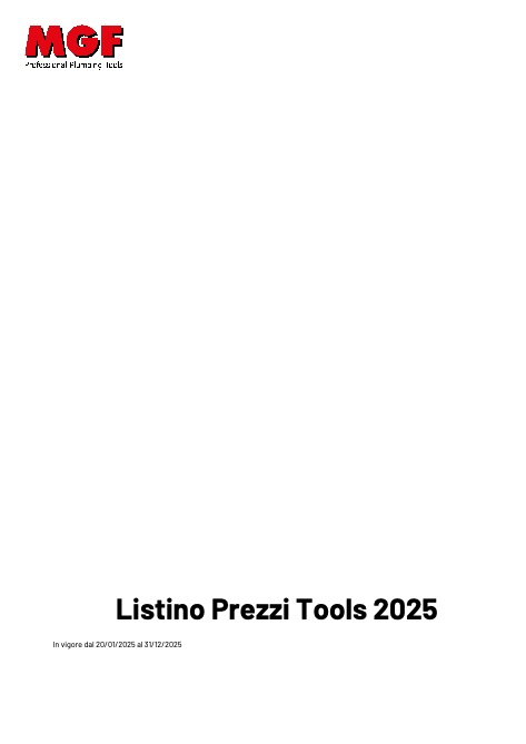 Mgf - Listino prezzi TOOLS 2025