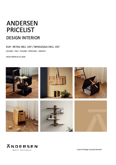 Andersen - Liste de prix Design Interior