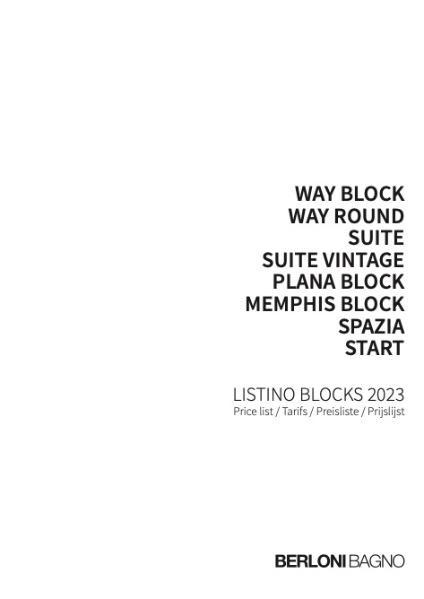 Berloni Bagno - Price list BLOCKS 2023