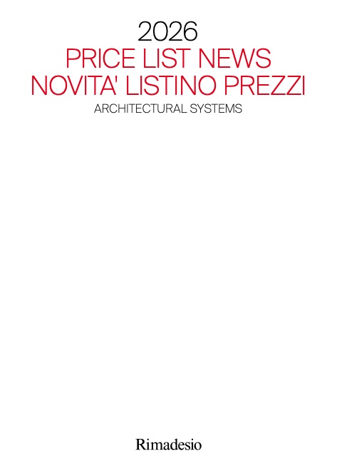 Rimadesio - Listino prezzi Architectural systems _ Riepilogo novità