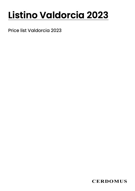 Cerdomus - Lista de precios Collezione Valdorcia
