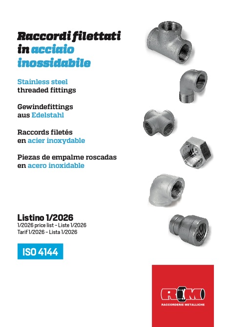Raccorderie Metalliche - Lista de precios Raccordi Filettati