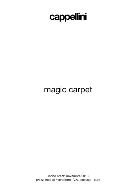 Cappellini - Price list Magic carpet - Novembre 2013
