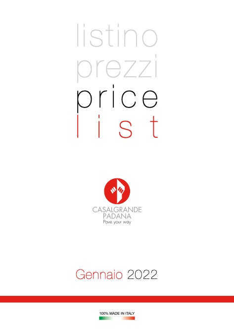 Casalgrande Padana - Price list Gennaio 2022