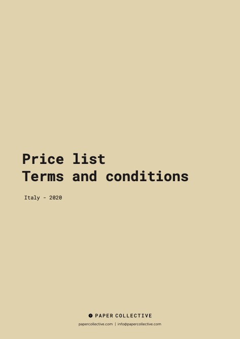 Paper Collective - Price list 2020