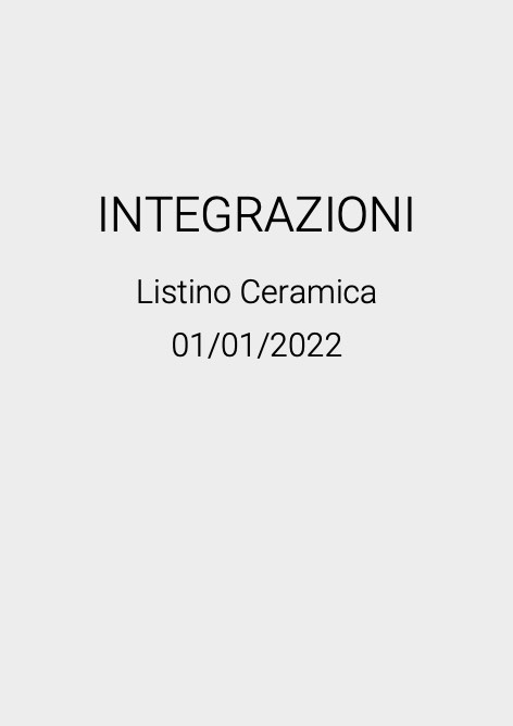 Bocchi - Liste de prix Integrazioni 2022