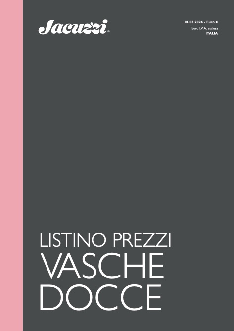 Jacuzzi - Прайс-лист Vasche-Docce