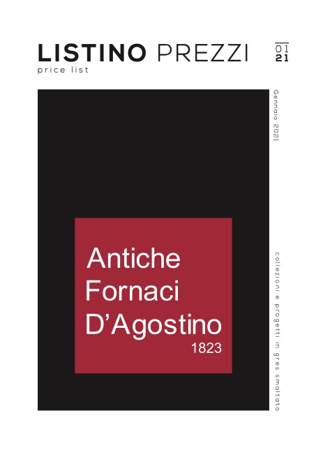 Antiche Fornaci D'Agostino - Price list 01-2021