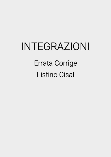 Cisal - Listino prezzi INTEGRAZIONI