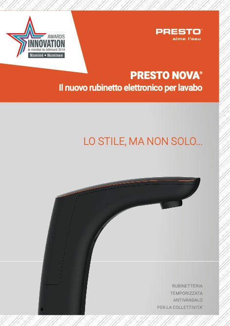 Presto - Catalogo NOVA - Rubinetto elettronico per lavabo