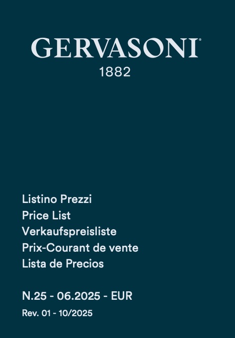 Gervasoni - Listino prezzi Indoor - 2025 n°25 (rev01)