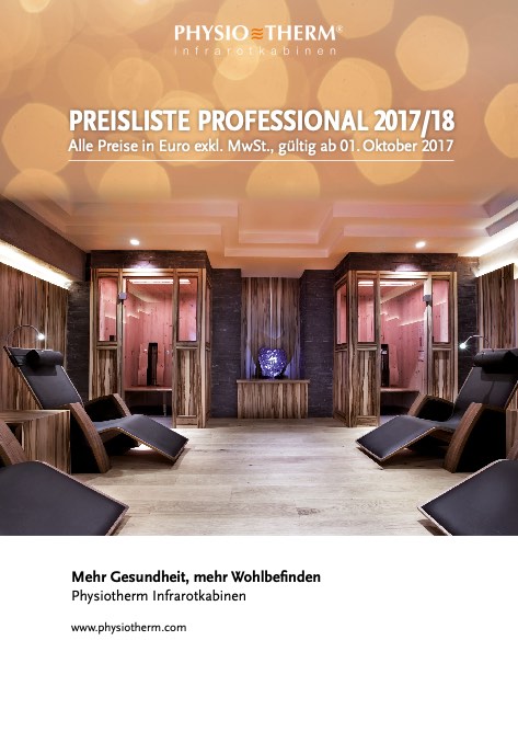 PhysioTherm - Lista de precios Professional 2017/18