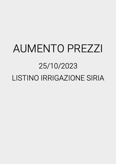 Siria - Listino prezzi Aumento prezzi