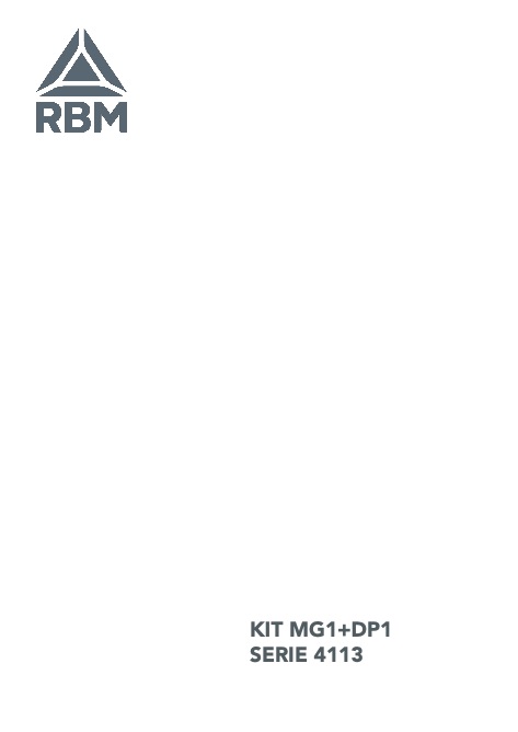 Rbm - Catalogue Kit MG1+DP1 - Serie 4113