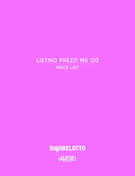 Garbelotto - Liste de prix MG 120