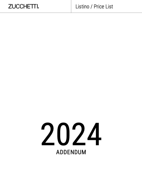 Zucchetti - 价目表 ADDENDUM 2024