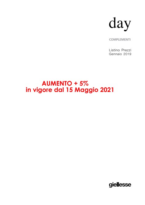 Giellesse - Liste de prix Day - Complementi