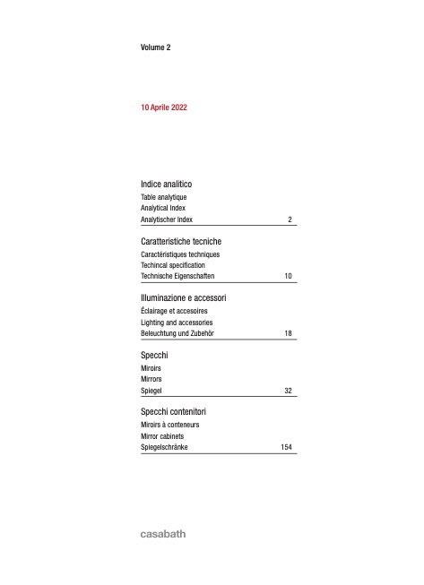 Casabath - Price list Volume2 - Illuminazione e Specchi