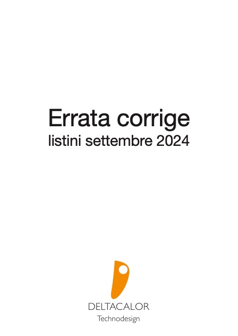 Deltacalor - Listino prezzi Errata corrige