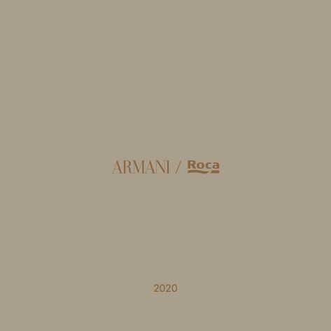 Roca - Catalogue Armani 2020